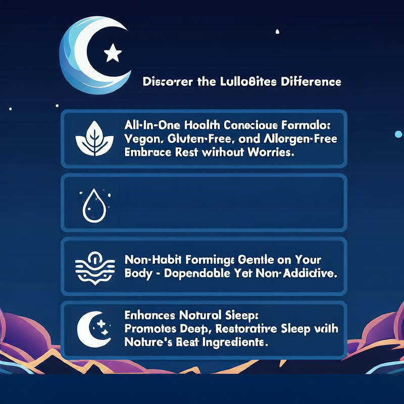 LullaBites Natural Sleep Gummies | Melatonin-Free Sweet Strawberry Stars | 60 Gummies 30 Servings | Enhance Sleep Promote Relaxation Reduce Stress | Natural Way to Sweet Dreams for Adults