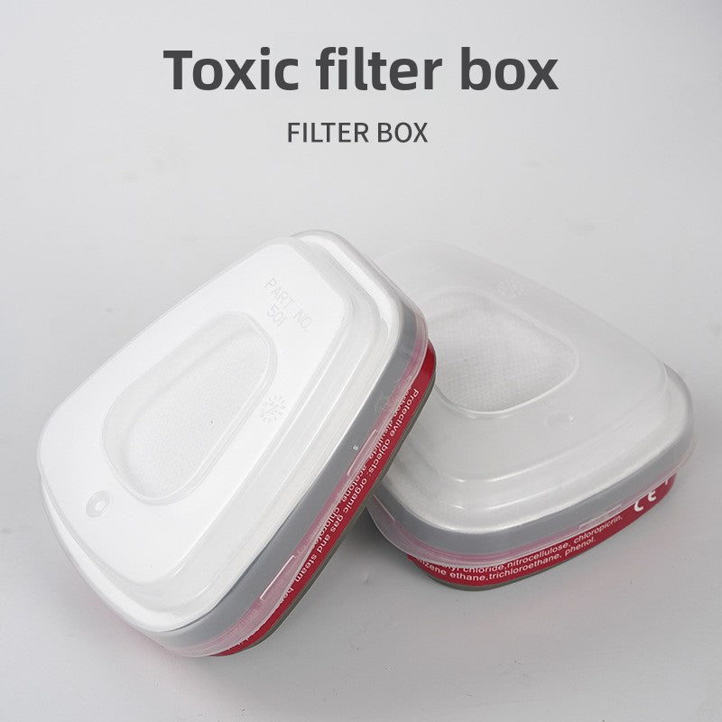 Full Face Respirator Gas Mask 7-Piece Set with No.3 Filter Box & 10 Filter Cotton | Industrial Chemical Protection Mask