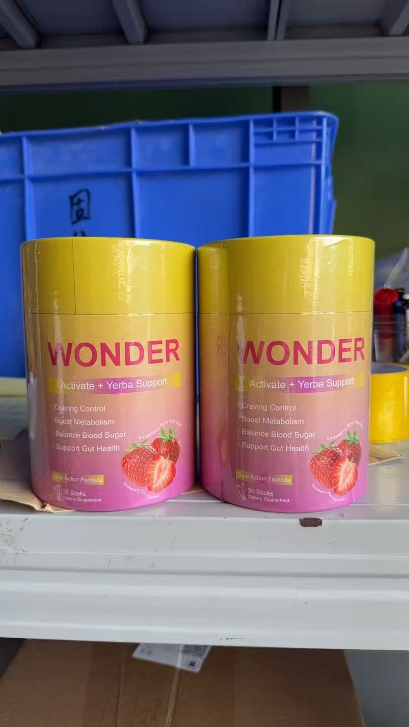 مكمل غذائي WONDER Activate + Yerba Support | فراولة أساي، للتحكم في الرغبة الشديدة، ودعم عملية الأيض ومستوى السكر في الدم | تركيبة ثنائية المفعول، 30 كيسًا