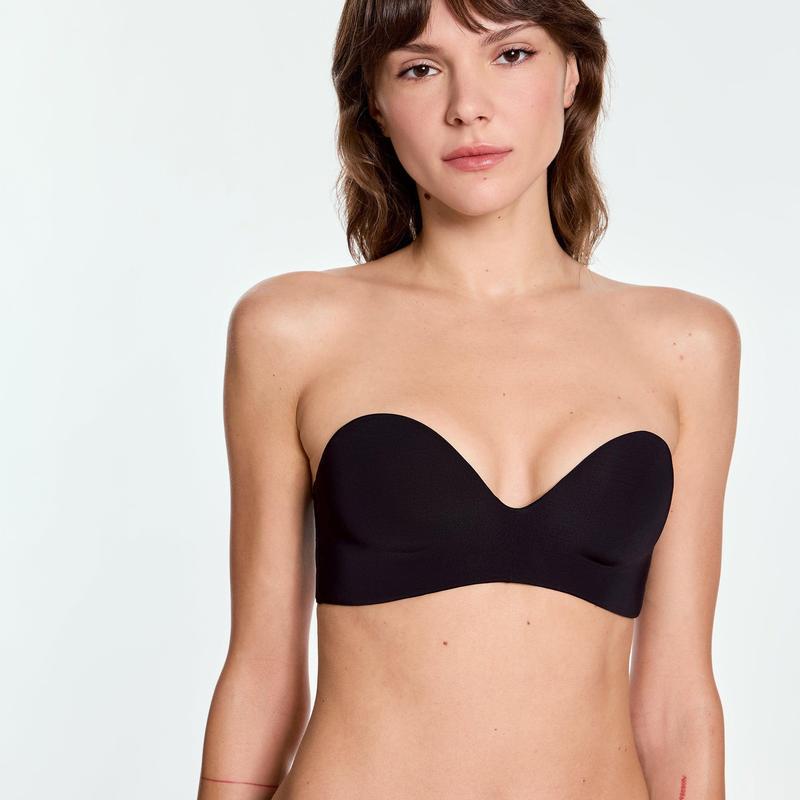 Women's Strapless Sweetheart Bra | Seamless Non-Slip Bandeau Bra | Smooth Molded Cup Strapless Bra