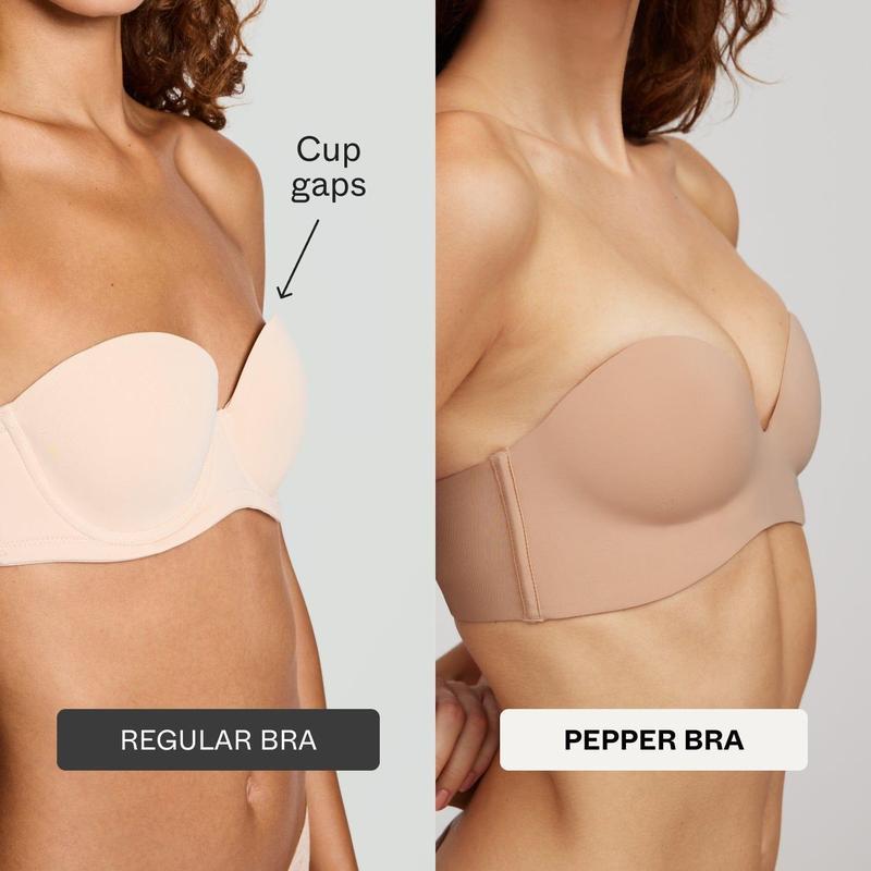 Women's Strapless Sweetheart Bra | Seamless Non-Slip Bandeau Bra | Smooth Molded Cup Strapless Bra
