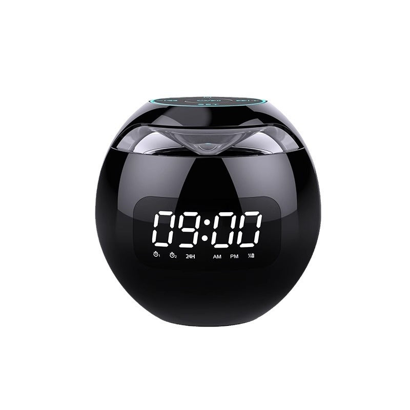 Digital Alarm Clock Spherical LED Display Dual Alarm 24H AM PM Mode Snooze Function Modern Ball Shape Desk Clock for Bedroom Home Office Bedside Table
