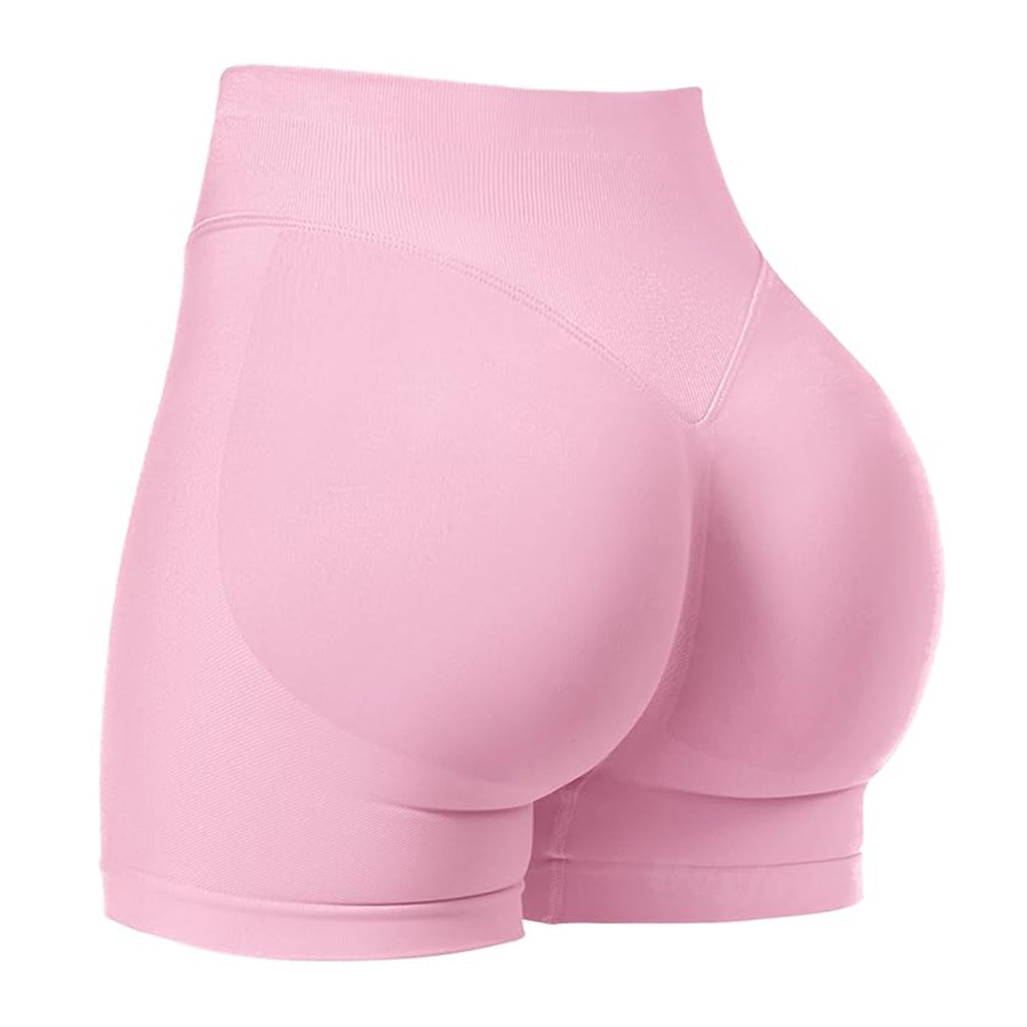 Pink Seamless Scrunch Booty Shorts | High Waist Butt Lifting Gym Shorts | Women's Workout Training Shorts