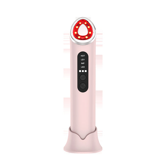 7-in-1 Red LED Light Therapy Facial Wand | Hot + EMS + Ion + LED Skin Rejuvenation Beauty Device for Anti-Aging & Lifting