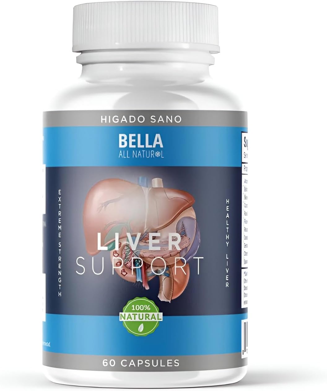 Bella All Natural Extreme Strength Liver Support | كبسولات صحية 100% لدعم الكبد 60 كبسولة