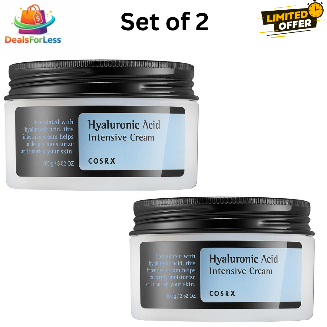 COSRX Hyaluronic Acid Intensive Cream Set of 2 | Deep Moisturizing Korean Face Cream 100g x2