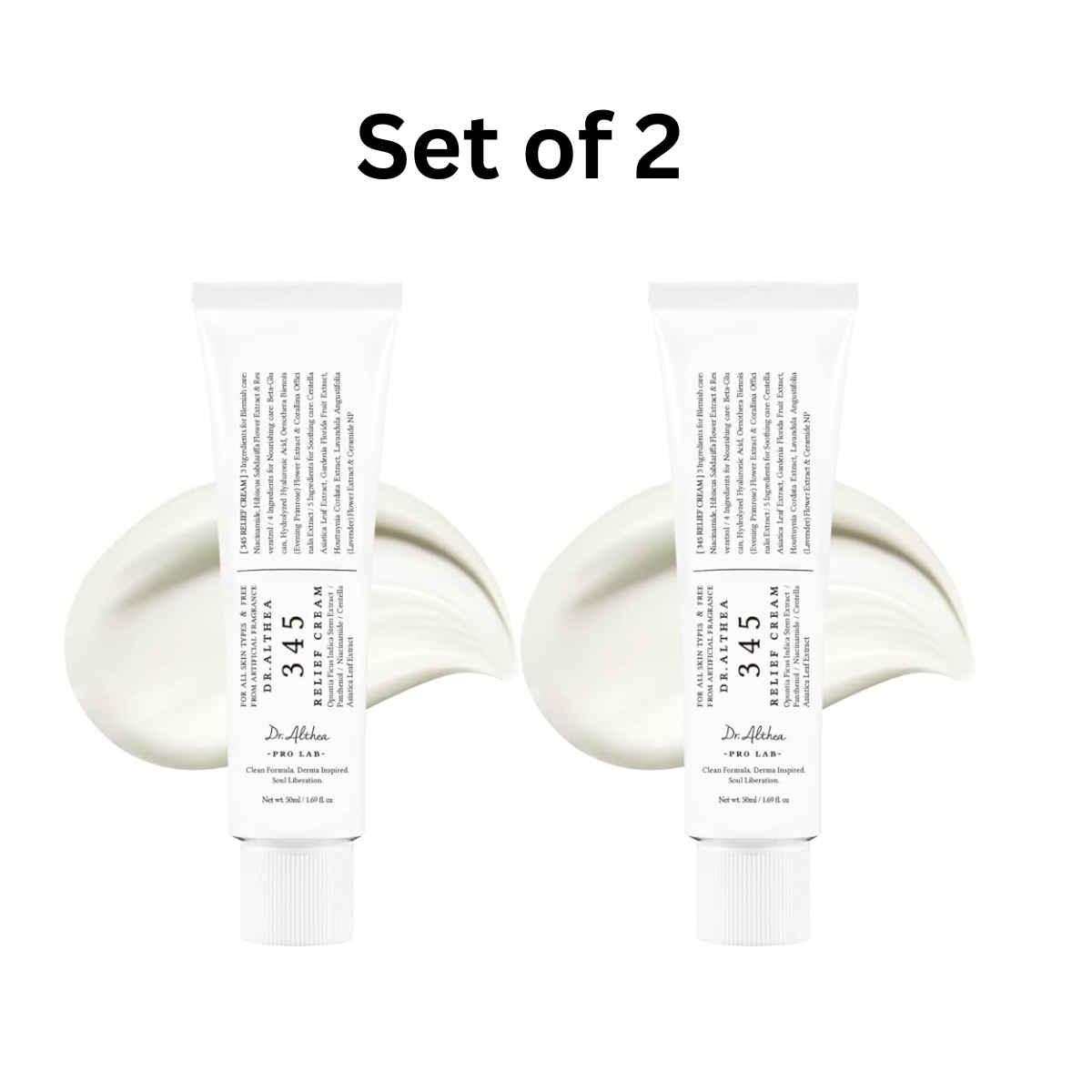 Dr. Althea Pro Lab 345 Relief Cream Set of 2 | Niacinamide, Centella & Ceramide Soothing Face Cream — 50ml Each