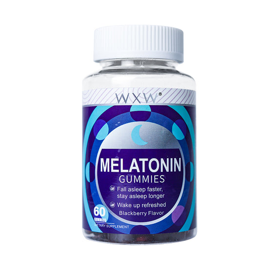 WXW Melatonin-Gummibärchen – 1 kaufen, 1 gratis | Schneller einschlafen, länger durchschlafen & erfrischt aufwachen | Brombeergeschmack | 60 Gummibärchen