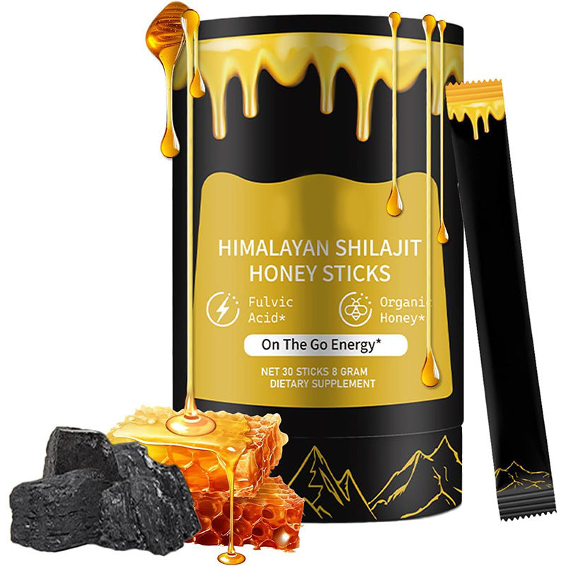 Himalayan Shilajit Honey Sticks | Fulvic Acid + Organic Honey | On-The-Go Energy Supplement ? 30 Sticks