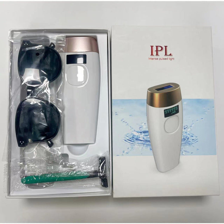 IPL Hair Removal Device Kit 999999 Flashes | Permanent Painless Laser Hair Remover | Includes Goggles & Razor | LCD Display