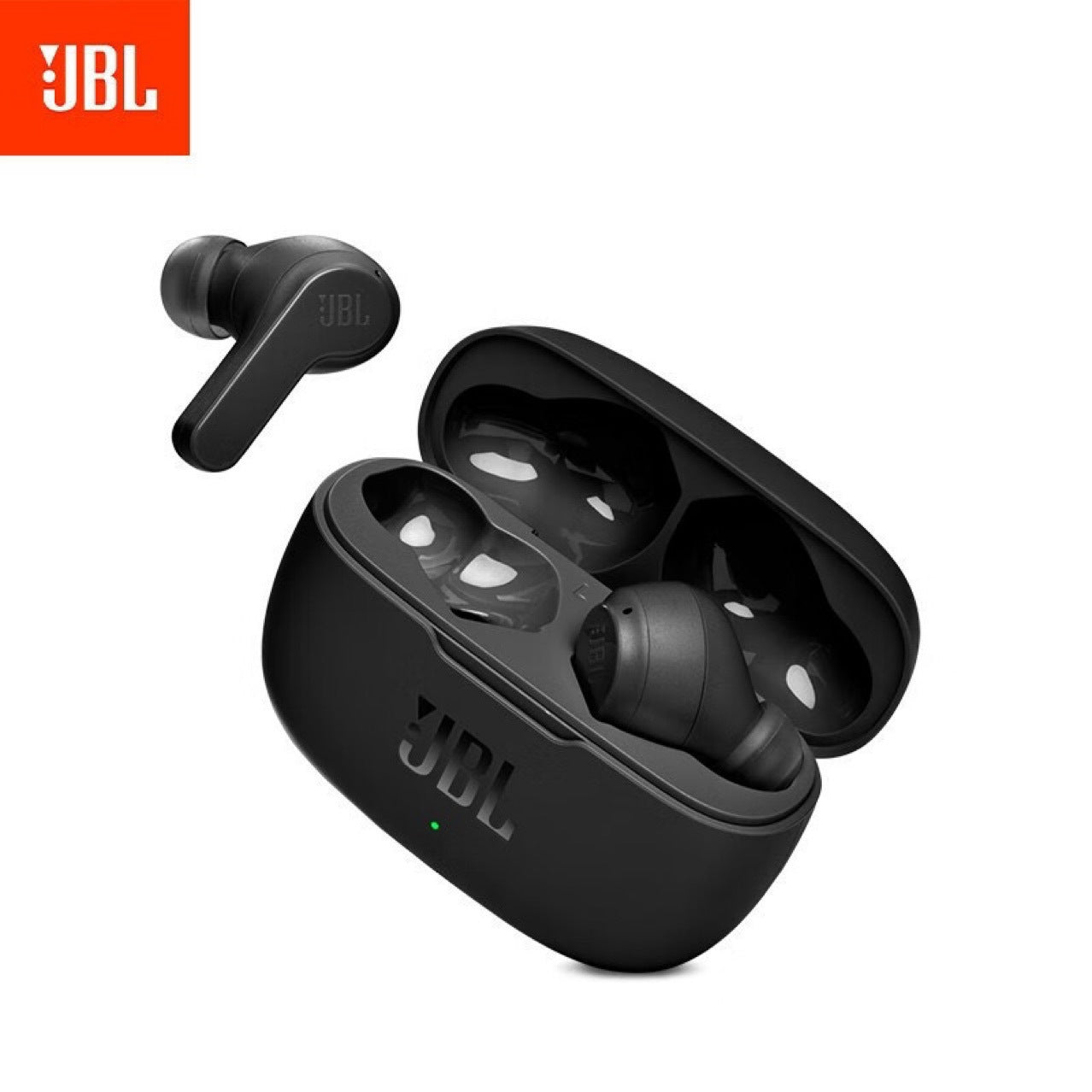 سماعات أذن لاسلكية JBL بتقنية بلوتوث TWS، صوت ستيريو لاسلكي حقيقي، صوت جهير عميق، علبة شحن، مؤشر LED لمستوى البطارية، مكالمات بدون استخدام اليدين، مساعد صوتي، متوافقة مع أجهزة iPhone وAndroid، موسيقى، رياضة، سفر