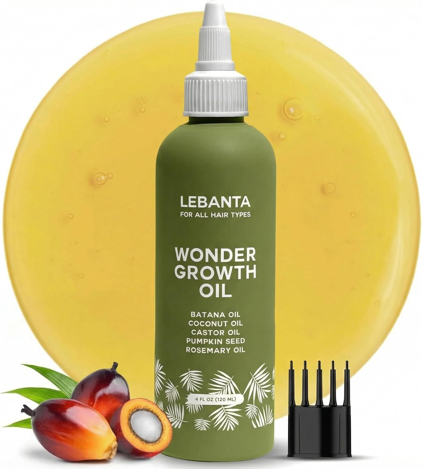 Lebanta Wonder Growth Oil | Batana, Castor, Rosemary & Coconut Oil for Hair Growth | All Hair Types | 4 fl oz