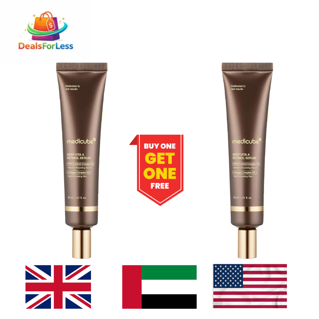 Medicube Deep Vita A Retinol Serum Buy One Get One Free | HPR+Retinol Complex 1% & Collagen Complex 3% | Intensive Bouncing Anti-Aging Korean Serum 30ml