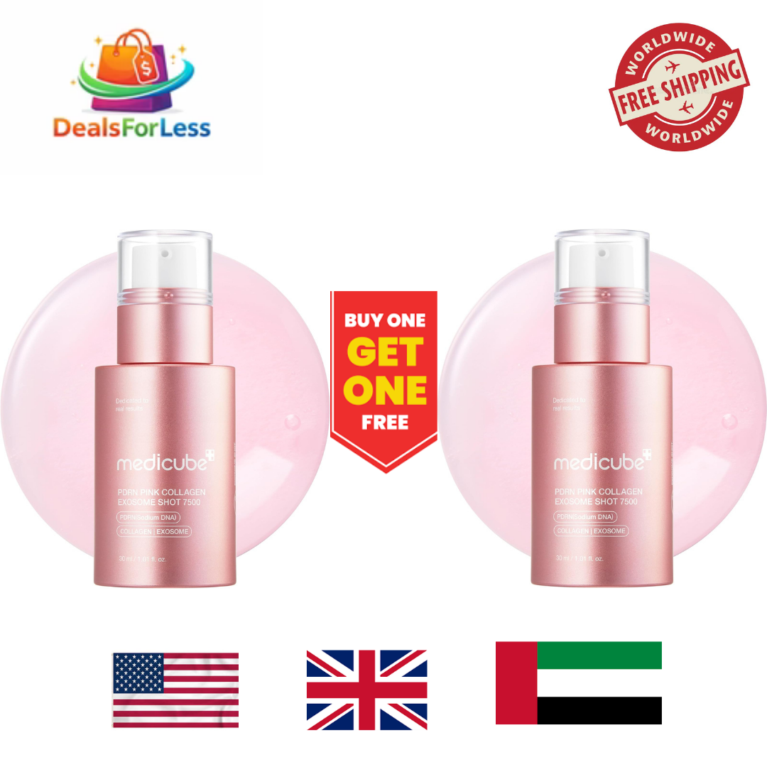 Medicube PDRN Pink Collagen Exosome Shot 7500 Buy One Get One Free | PDRN Sodium DNA Collagen Exosome Korean Anti-Aging Repair Face Serum