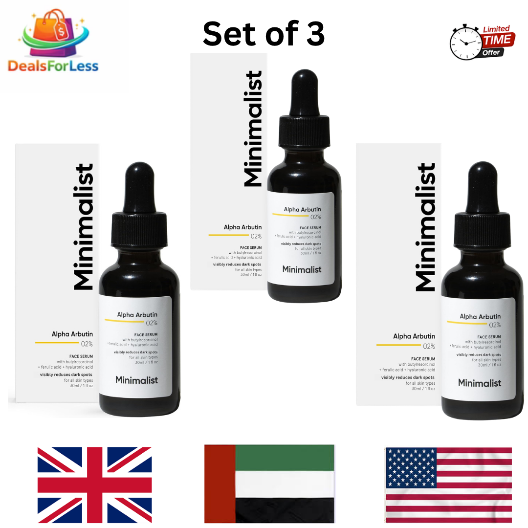 Minimalist Alpha Arbutin 2% Face Serum 30ml | Set of 3