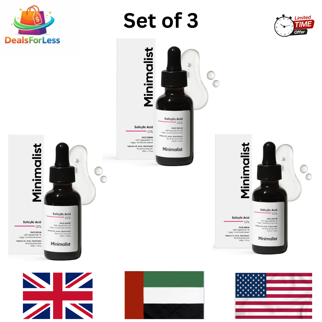 Minimalist Salicylic Acid 2% Face Serum 30ml | Set of 3