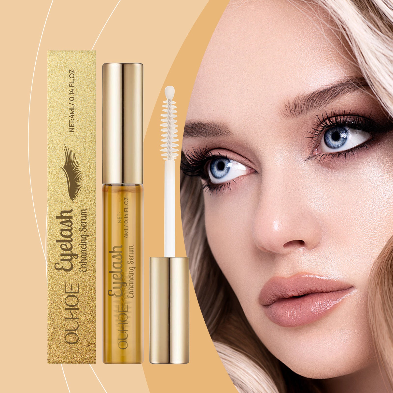 OUHOE Eyelash Enhancing Serum 4ml ? Lash Growth Serum for Longer Thicker Fuller Lashes & Eyebrow Growth Treatment
