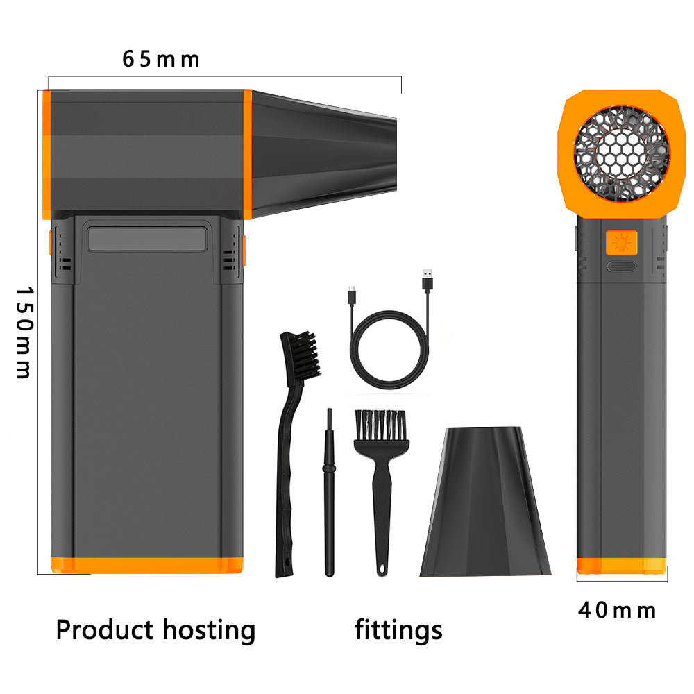 Portable Cordless Air Blower Vacuum Cleaner | USB Rechargeable Mini Dust Blower for Car Keyboard Computer | 2-in-1 Wireless Cleaning Gun with Brush Kit