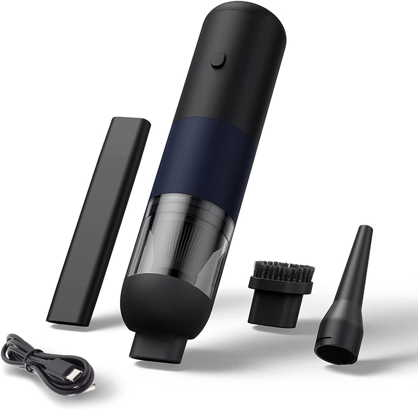 مكنسة كهربائية صغيرة محمولة بدون أسلاك | مكنسة سيارة ومكتب محمولة مع 3 ملحقات وشحن USB-C | مكنسة لاسلكية قابلة لإعادة الشحن