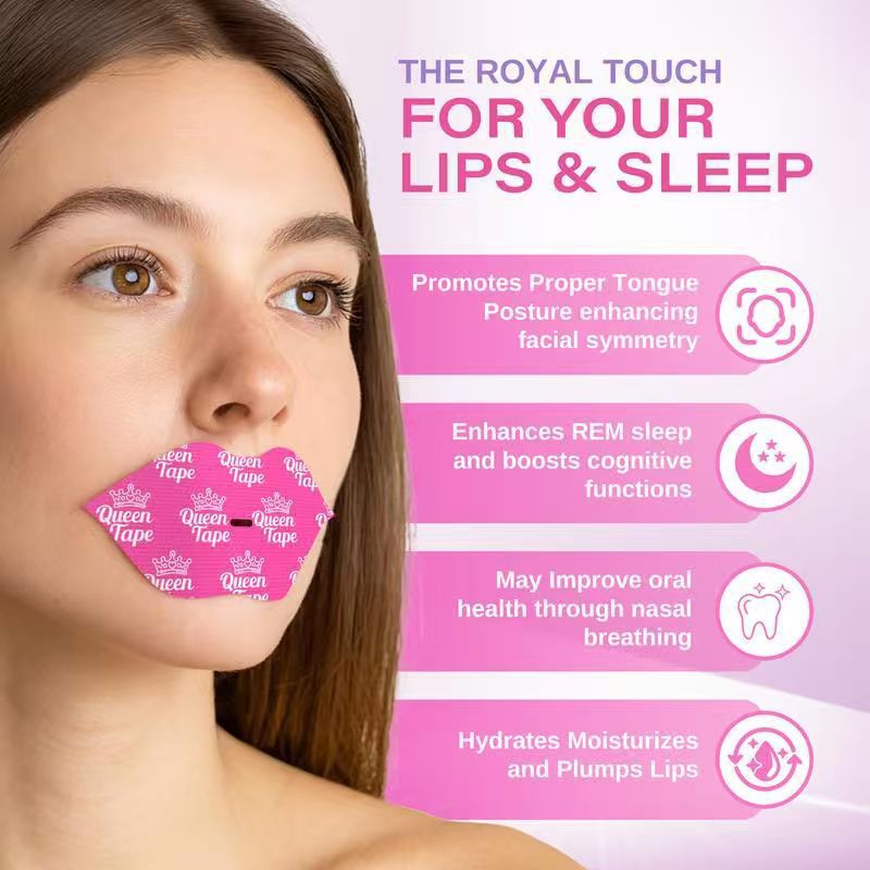 Queen Tape Royal Plump Edition Mouth Tape with Collagen, Hyaluronic Acid & Vitamin E ? Lip Plumping Sleep Mouth Tape
