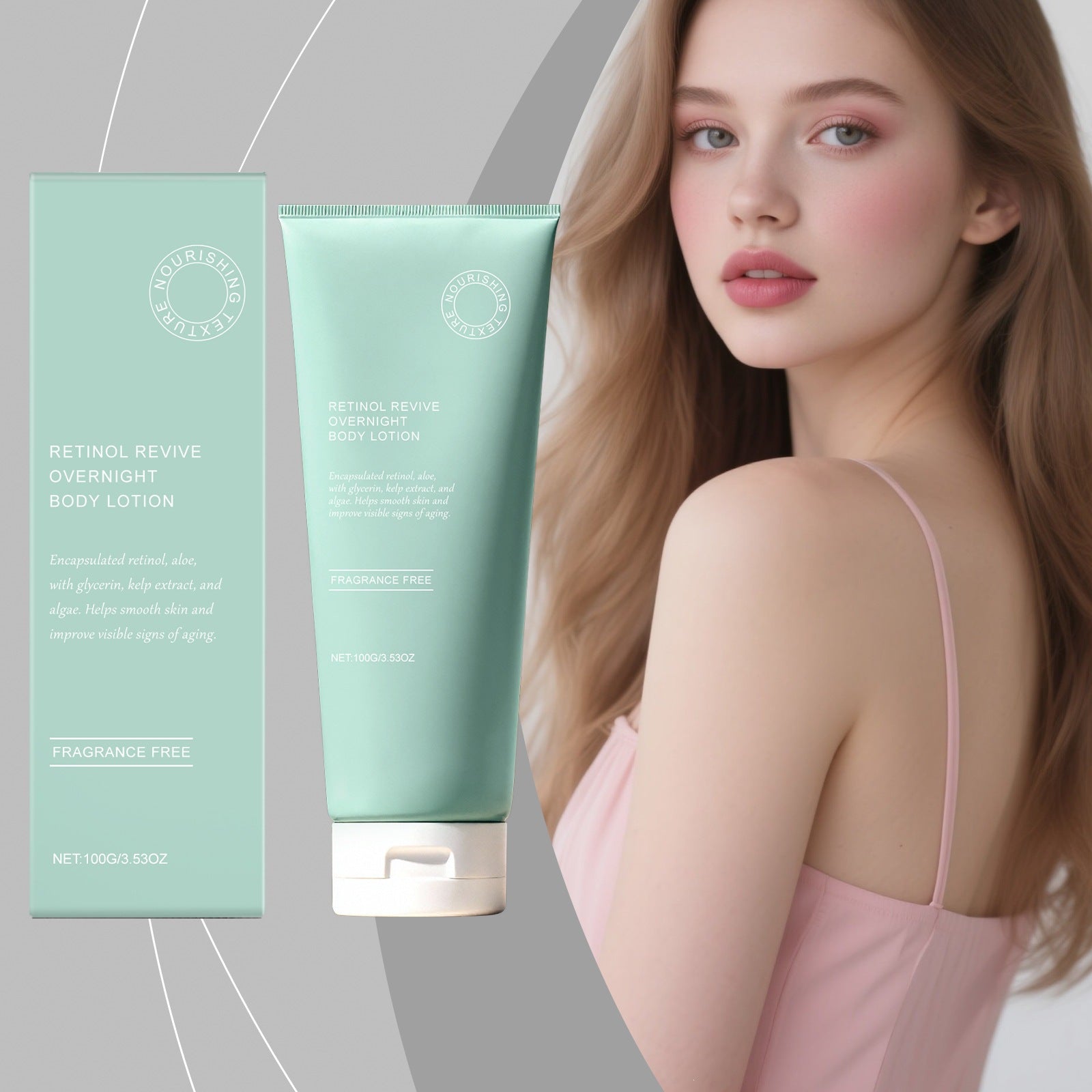 Retinol Revive Overnight Body Lotion 100g Fragrance Free with Encapsulated Retinol Aloe Glycerin Kelp Extract and Algae for Smooth Anti Aging Skin