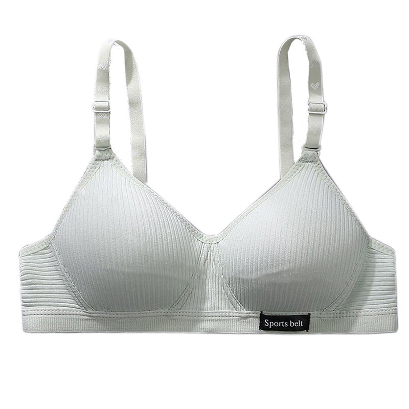 Ribbed Wireless Sports Belt Bra Women | Adjustable Strap Triangle Bralette | Seamless Soft Comfort Bra Mint Green