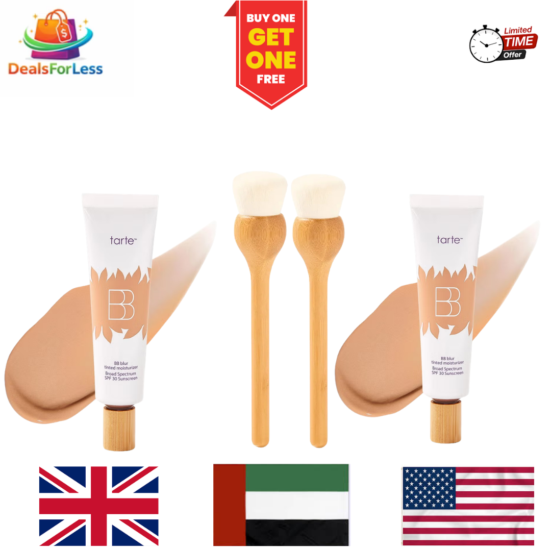Tarte BB Blur Tinted Moisturizer SPF 30 Buy One Get One Free | BB Cream with Bamboo Brush | DealsForLess