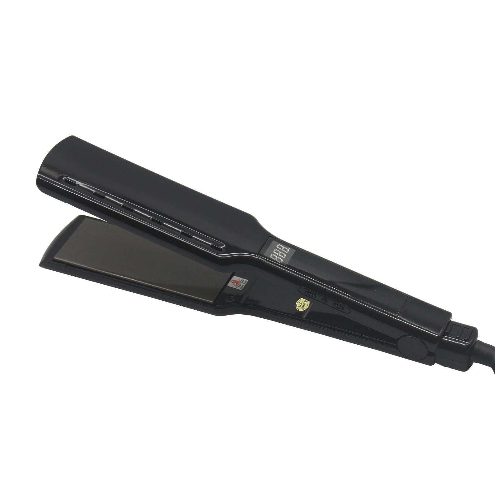 Wide Plate White LCD Digital Flat Iron Hair Straightener | Extra Wide Ceramic Plate Professional Hair Iron with Digital Display | Salon Grade Corded Hair Straightener for Thick Curly Hair