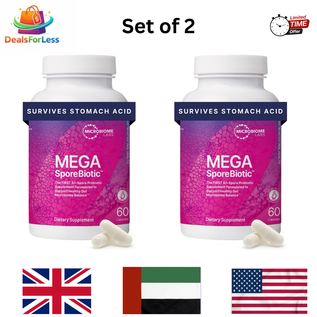 MegaSporeBiotic by Microbiome Labs Set of 2 | 60 Capsules | First All-Spore Probiotic for Gut Microbiome Balance & Gastrointestinal Health