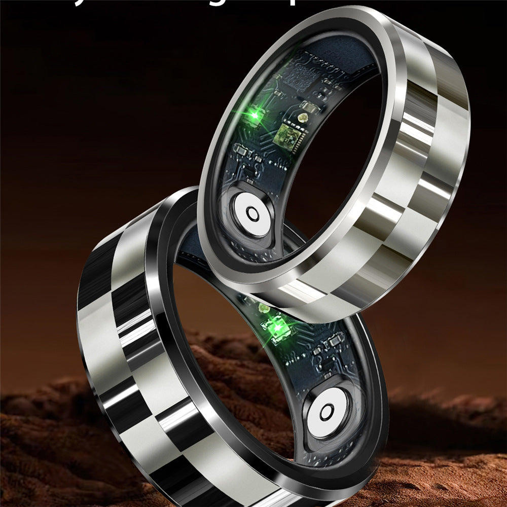 Smart Health Tracking Ring | Heart Rate Blood Oxygen Sleep Monitor Fitness Ring | Stainless Steel Waterproof Wearable Smart Ring