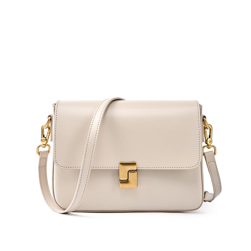 Black Leather Shoulder Bag with Gold Hardware | Designer Handbag