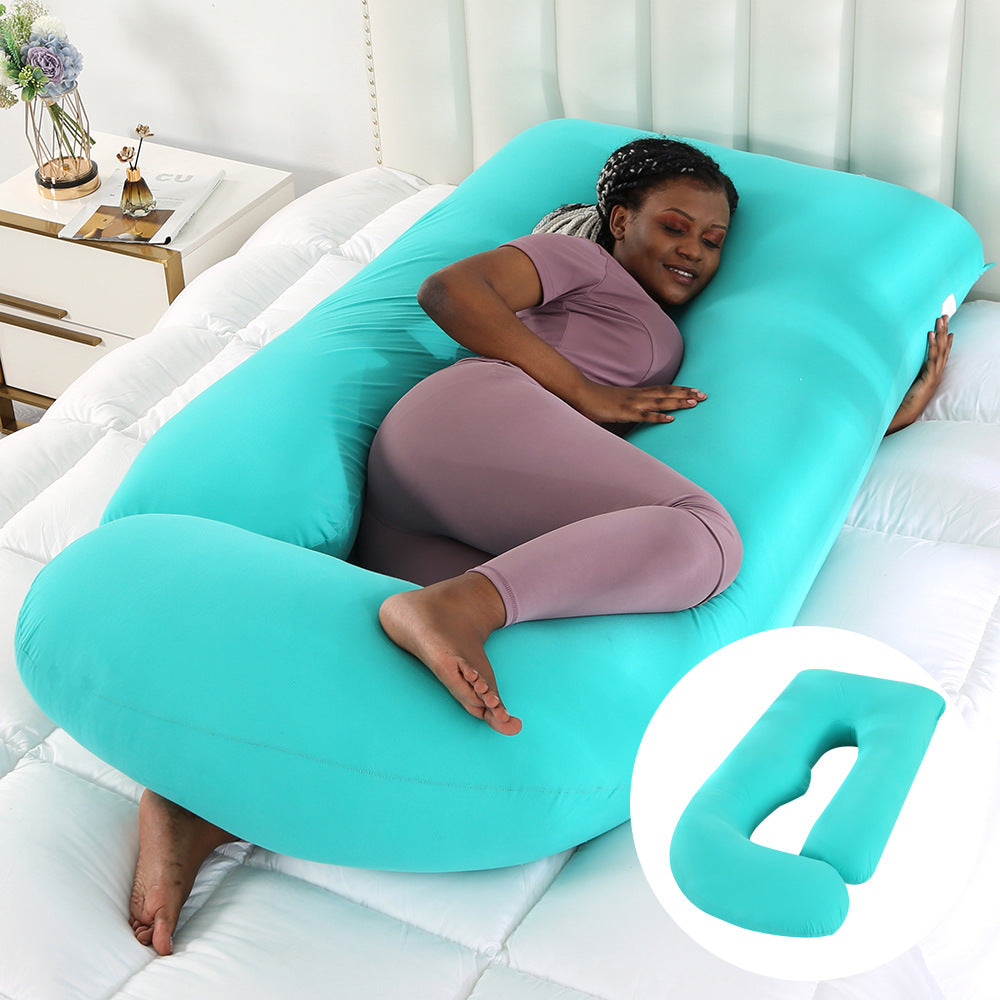 U-Shape Full Body Pregnancy Pillow | Velvet Maternity Body Pillow for Belly Back Hip & Knee Support | Side Sleeper Total Support Cushion | Grey