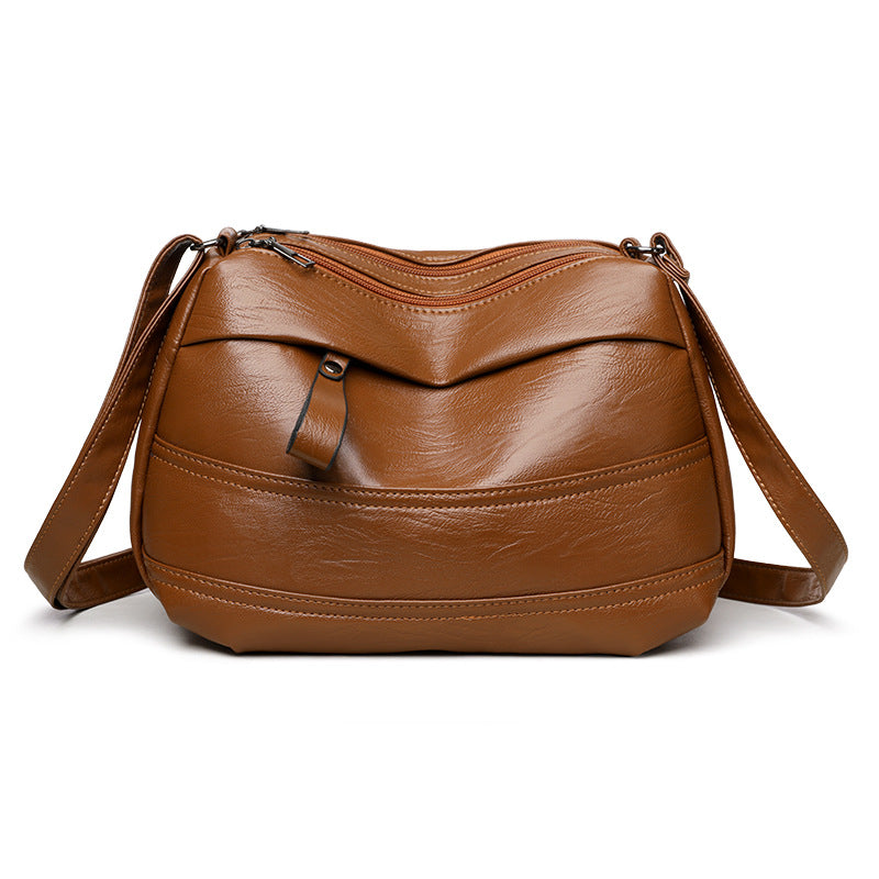 Black Soft Leather Crossbody Bag Quilted Panel Zip Top Adjustable Strap Shoulder Bag | Women Casual Everyday Multi Pocket Hobo Messenger Handbag Purse