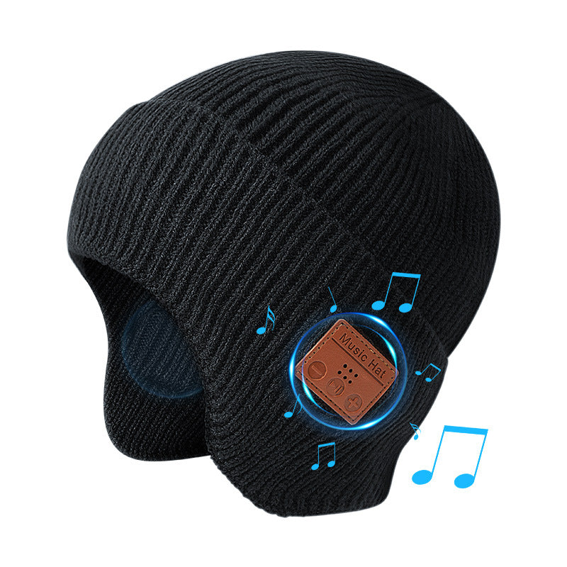 Bluetooth Beanie Hat with LED Headlamp Light | Wireless Music Winter Knit Cap | USB Rechargeable Speaker Beanie for Men Women
