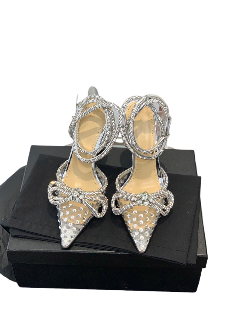 Black Satin Crystal Rhinestone Bow Heels for Women | Diamond Bow Pointed Toe Slingback Stiletto Sandals | Luxury Bridal Wedding Crystal Bow Pumps | Designer Inspired Jewel Bow Evening Heels