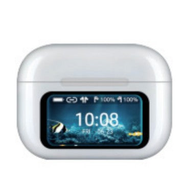 Intelligente kabellose In-Ear-Kopfhörer mit Touchscreen, Ladecase mit LCD-Farbdisplay, Uhr, Akkuanzeige, Bluetooth 5.0, Stereoklang für iPhone und Android – ideales Reisegeschenk