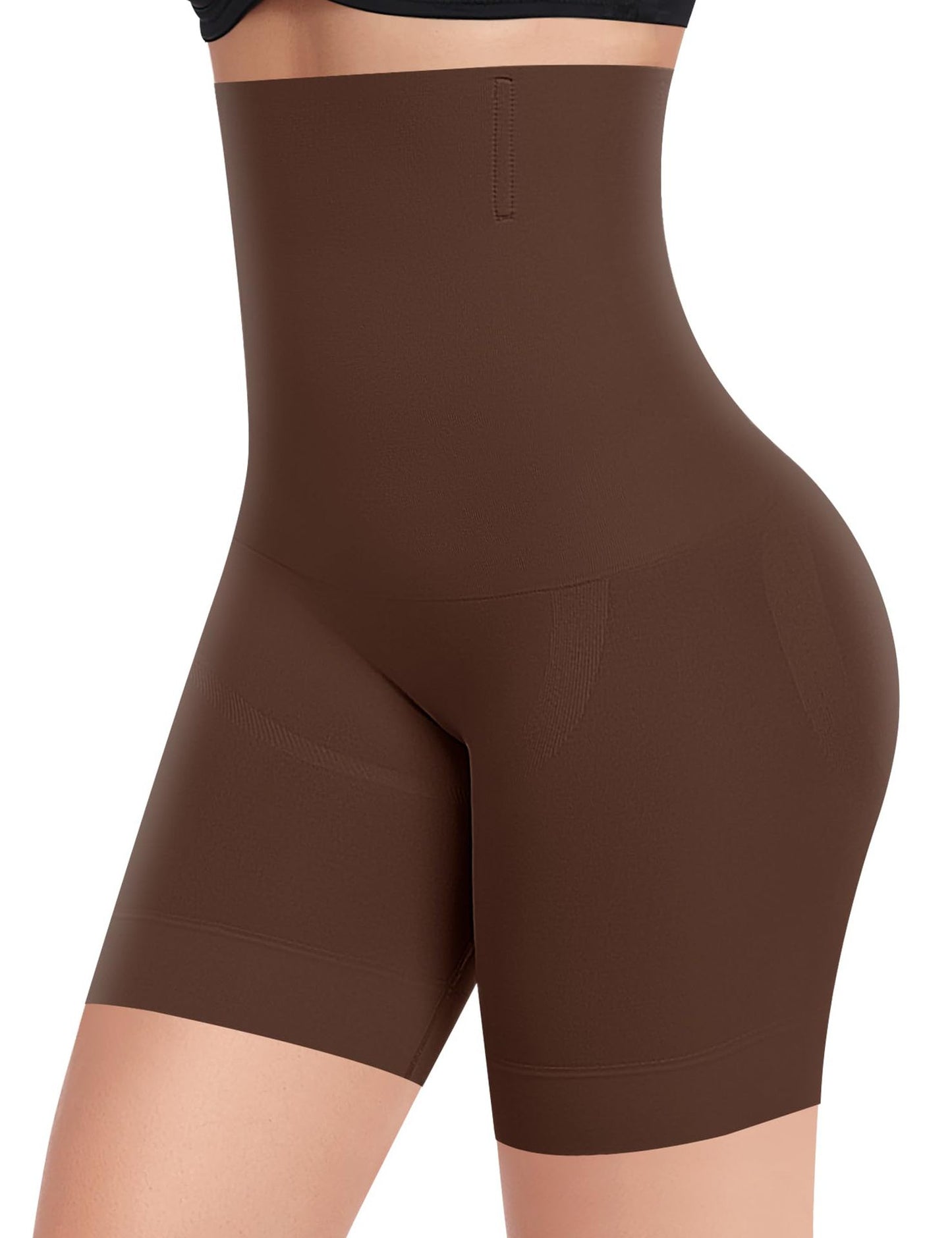 Schwarze Shapewear-Shorts mit hoher Taille für Damen zur Bauchkontrolle | 4 Stahlstäbchen Body Shaper | Shorts für Sanduhr-Silhouette