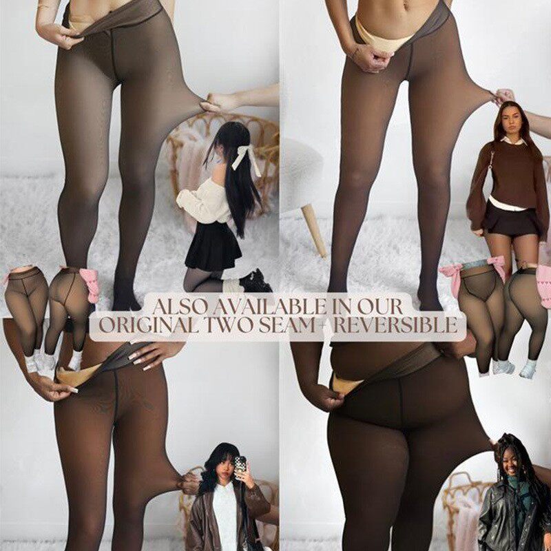Women's Shaping Tights with Compression Band | One Seam High Waist Waist-Snatching Sheer Tights | Tummy Control Pantyhose
