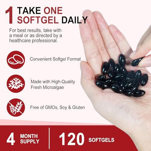 Astaxanthin 12mg Dreifache Stärke 120 Weichkapseln aus Mikroalgen Sojafrei Glutenfrei | Natürliches Antioxidans-Ergänzungsmittel für Haut Augen Gelenke Herz Gesundheit