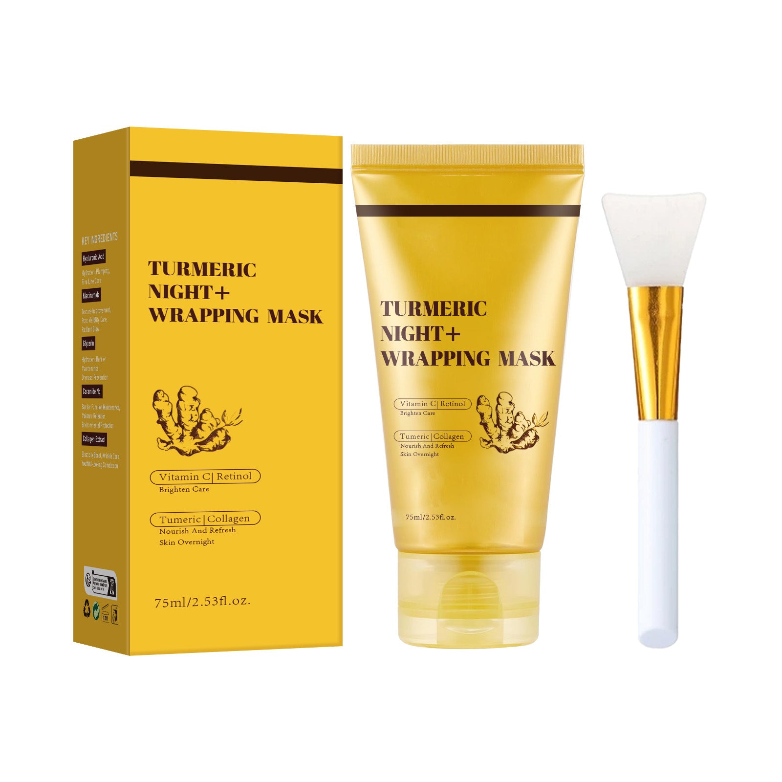 Night+ Wrapping Mask - Overnight Sleeping Mask with Turmeric | Brightening & Anti-Aging | 100ml
