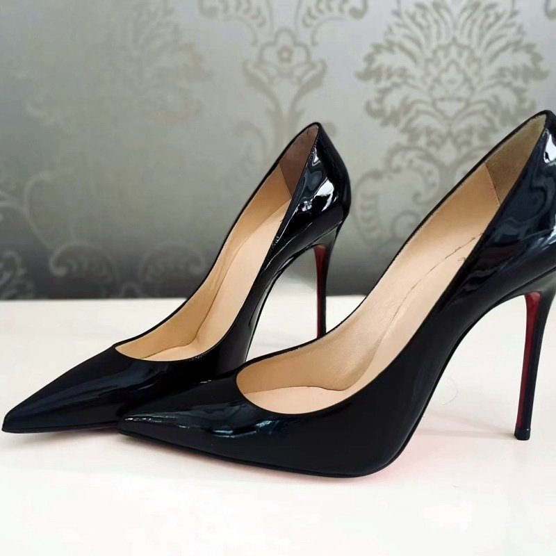 Nude Blush Patent Leather Pointed Toe D'Orsay Stiletto Pumps with Red Sole | Iconic Luxury Heels for Women