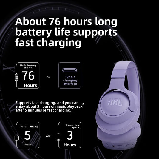 JBL Tune 720BT Wireless Bluetooth Headphones | Pure Bass Over-Ear Headphones | 76Hr Battery & Hands-Free Calls | by Harman | Black