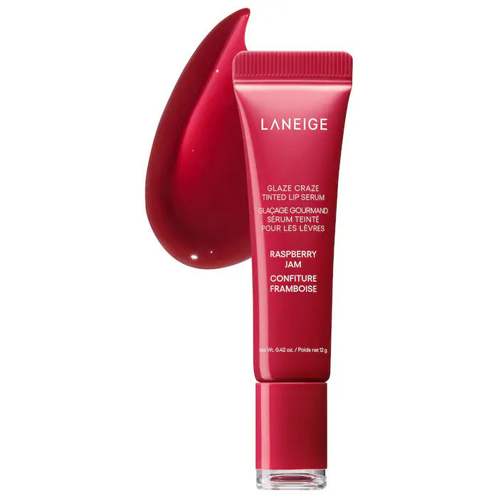 Laneige Glaze Craze Tinted Lip Serum | Hydrating Glossy Lip Serum Cinnamon Sugar Chocolate Peach 12g