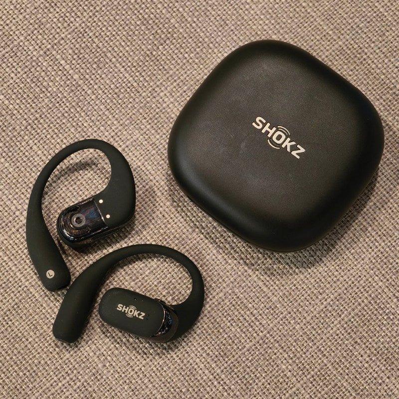 Shokz OpenFit Wireless Open Ear Earbuds Bluetooth 5.2 Secure Ear Hook Sport Headphones IPX5 Waterproof 28H Battery Awareness Safe Running Cycling Gym Commute iPhone Android
