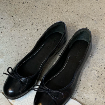 Women's Red Leather Ballet Flats | Round Toe Bow Detail Classic Ballerina Shoes | Soft Slip-On Flat Pumps
