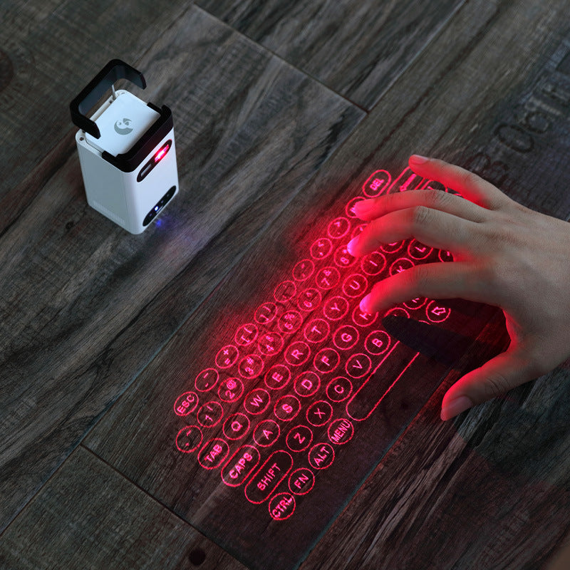 Virtual Laser Projection Keyboard Bluetooth Wireless Portable Mini Phone Stand | Smart Infrared Keyboard for iPhone Android iPad Tablet Laptop Travel Office