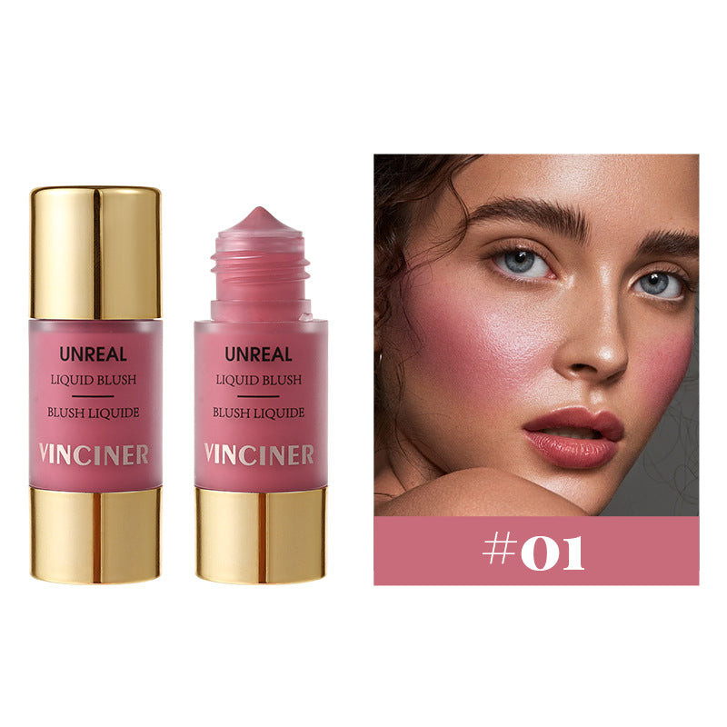 أحمر خدود سائل VINCINER Unreal | صبغة خدود قابلة للبناء تدوم طويلاً بـ 7 درجات | تورّد طبيعي، إشراقة ندية وتركيبة قابلة للمزج | أحمر خدود سائل لجميع ألوان البشرة
