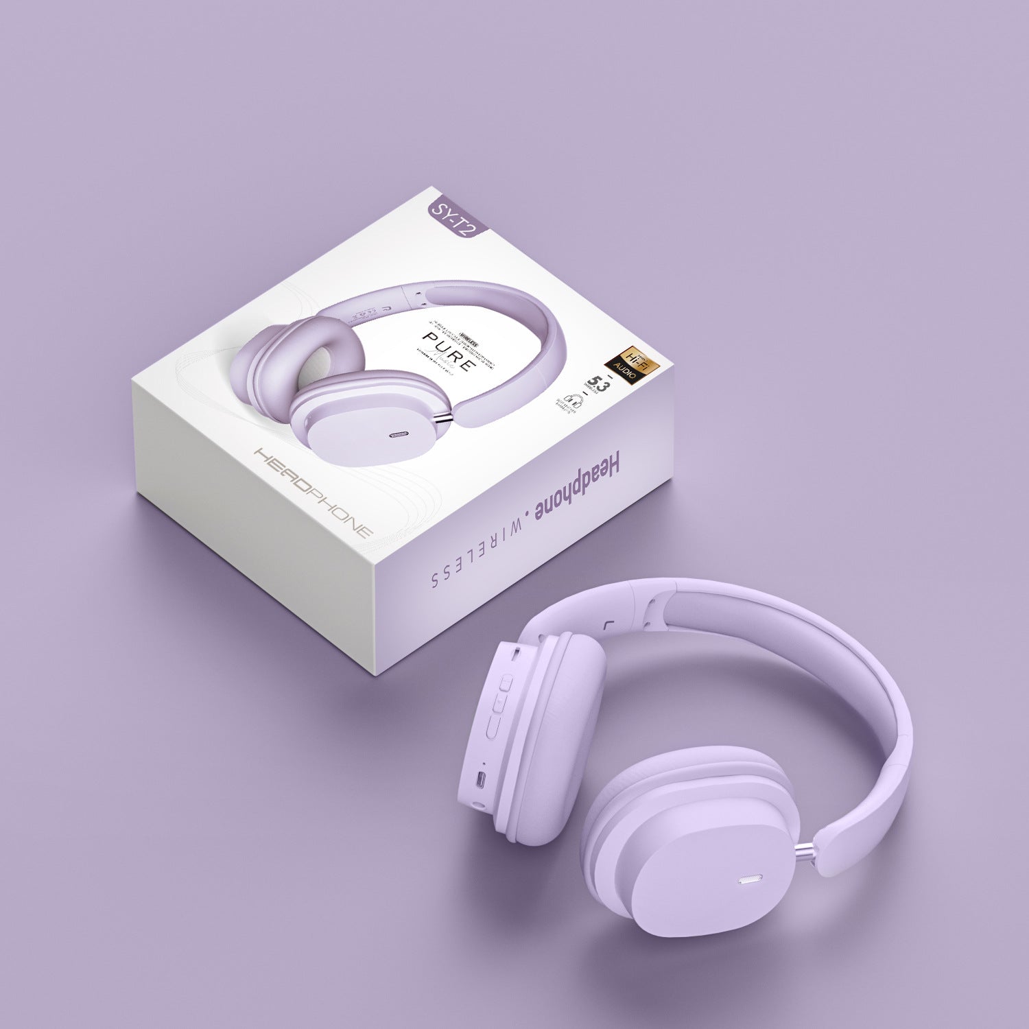 Wireless Bluetooth Over-Ear Headphones 6D Immersive Stereo Sound Foldable On-Ear Headset with Wired Mode USB Charging Cable Mic for Music Gaming Travel School - SY-T4