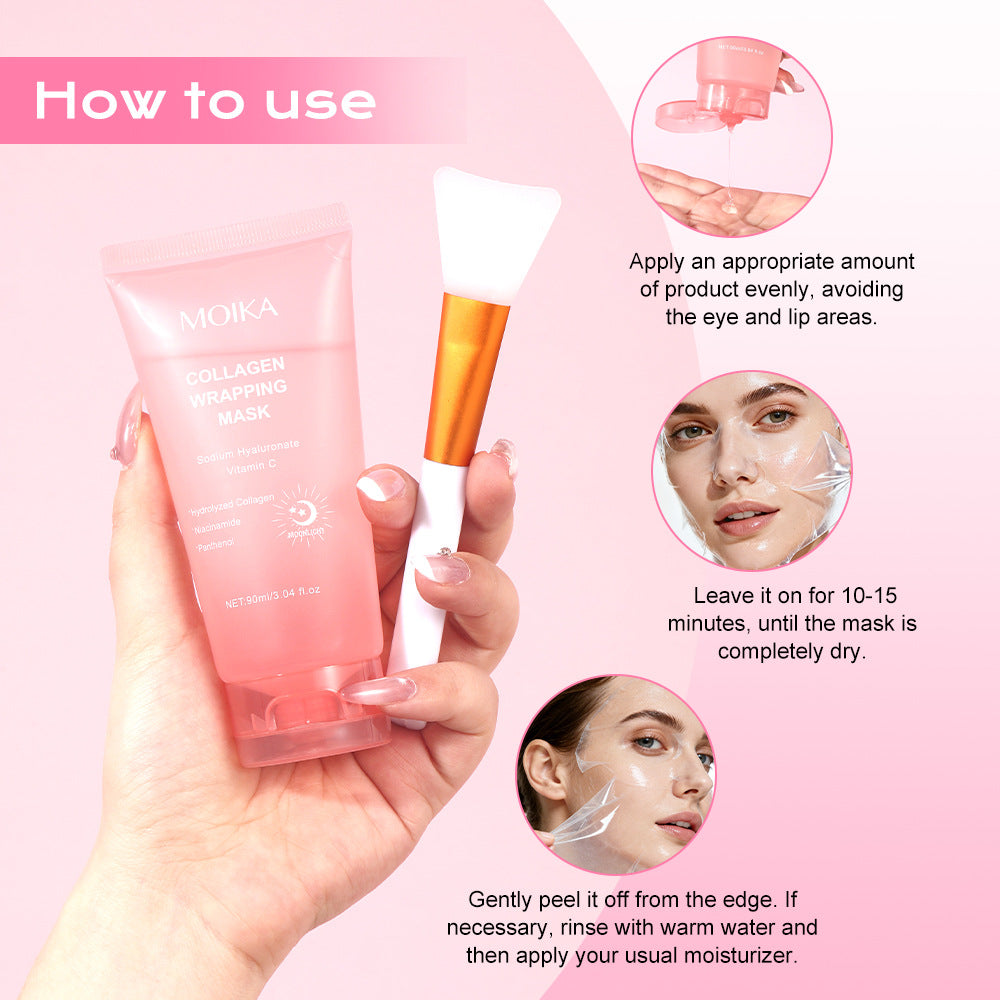 MOIKA Collagen Wrapping Mask | Hyaluronic Acid Vitamin C Niacinamide Sleeping Face Mask | Anti-Aging Brightening Night Mask 90ml