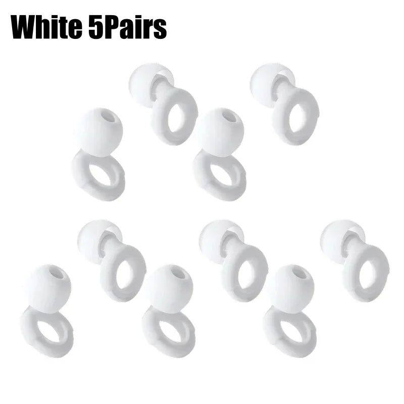 Silicone Ear Tips Replacement for Earbuds | Noise Reducing Ear Plugs | White Pink Black | 3 Pairs Set